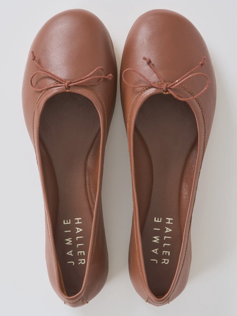 Jamie Haller The Ballet Slipper Brown Leather Flats Size 37